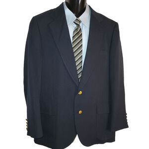 DILLARD'S RACQUET CLUB WimbledonNavy Blue Gold Button Blazer 42R M007